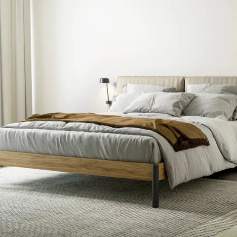 Letto con testiera in tessuto imbottito Eden Soft di Dielle Modus