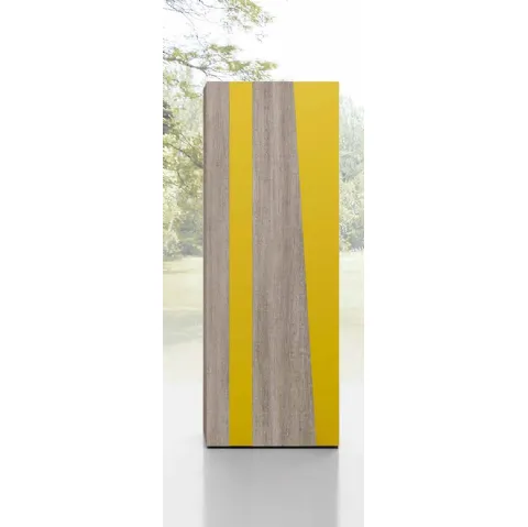 Mobile ingresso Mini 302 in ecowood e laccato giallo di Artigianmobili