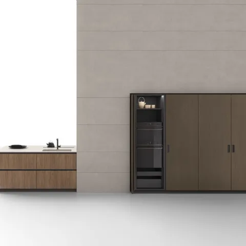 Cucina Moderna con penisola Ante Rientranti 03 di Valdesign